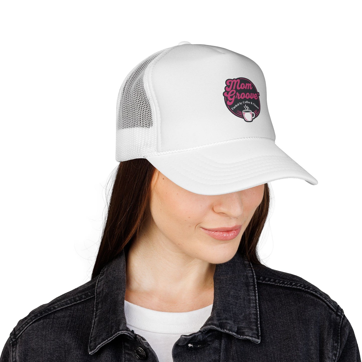 Mom Groove™ Bestseller Mom Hat - Fueled by Coffee & Chaos Trucker Cap
