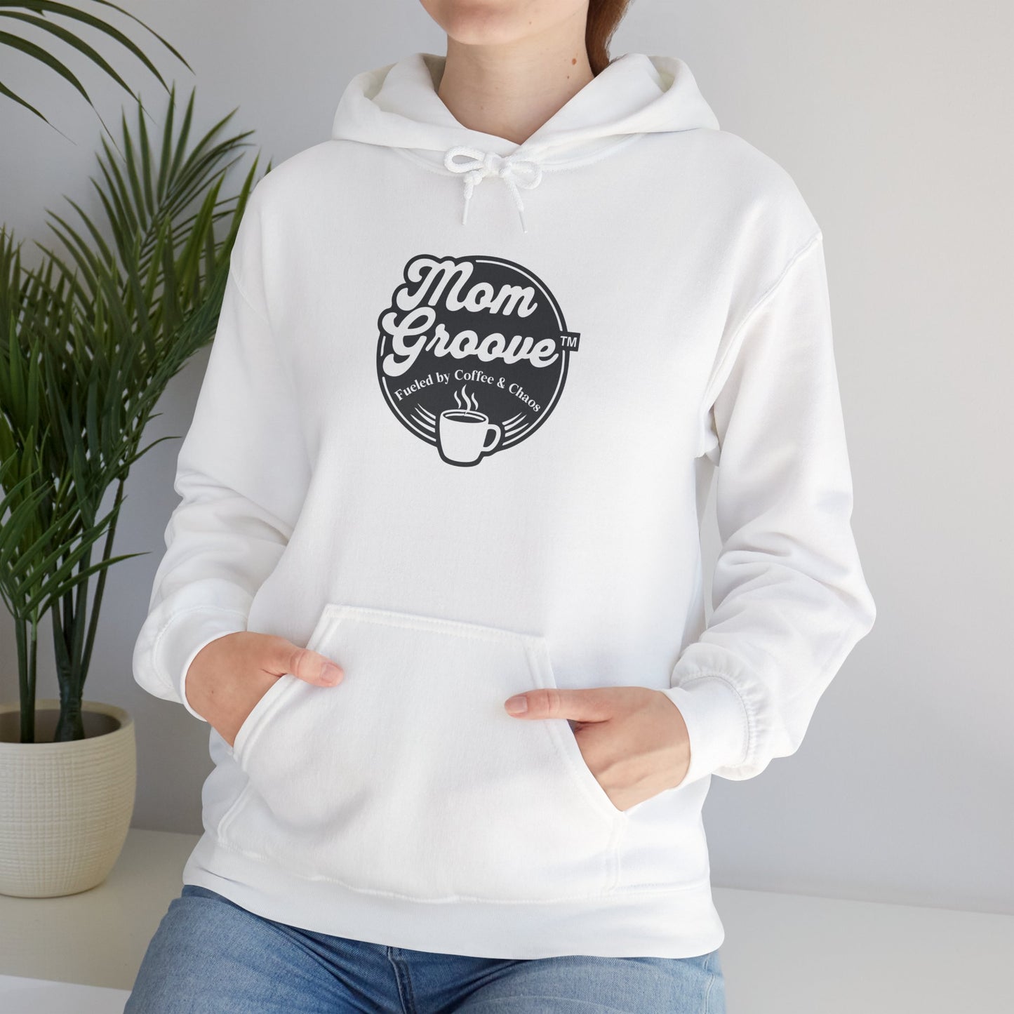 Mom Groove™ Busy Mom Hoodie - Fueled by Coffee & Chaos Sweatshirt