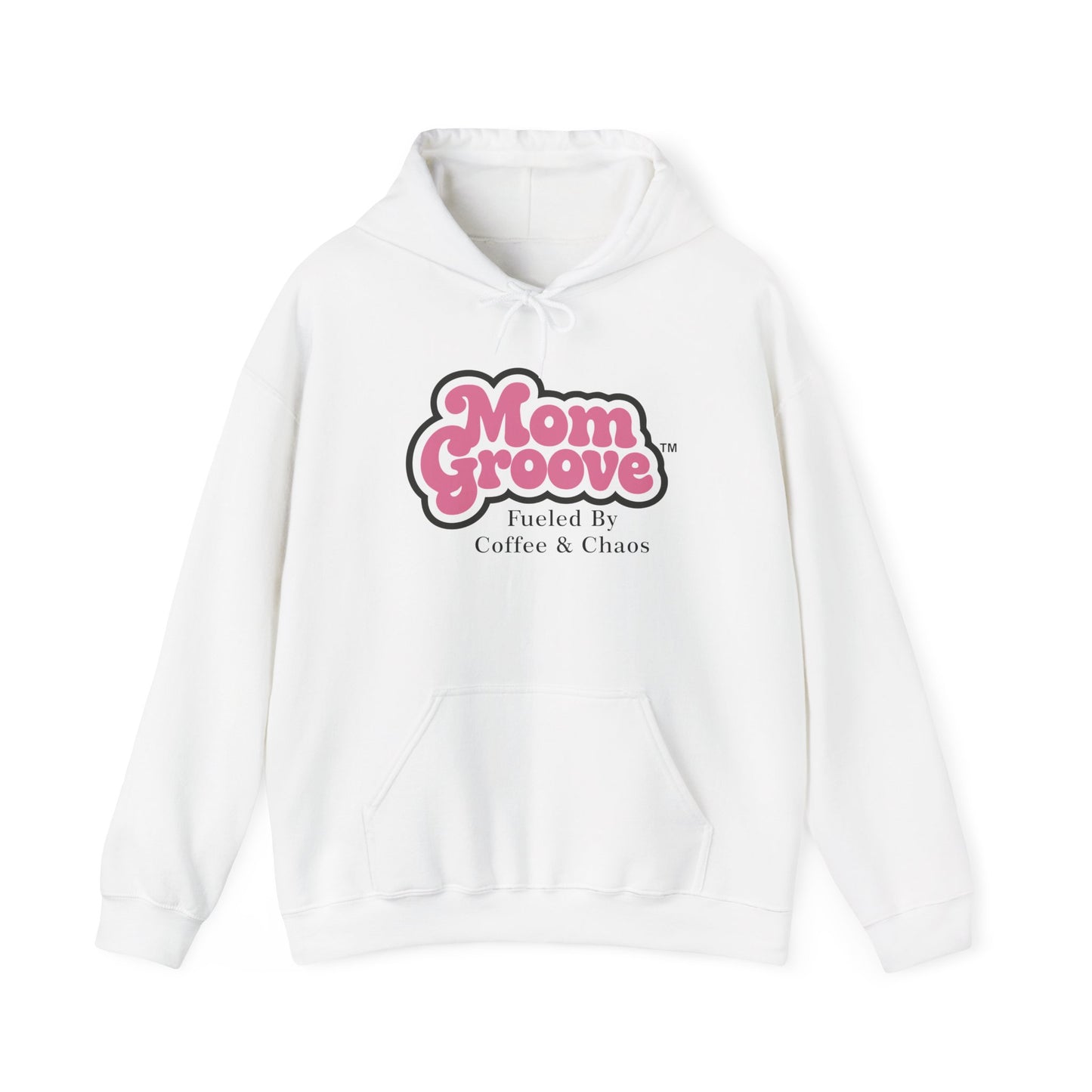 Mom Groove™ Mom Hoodie - Fueled by Coffee & Chaos Cozy Funny Sweatshirt