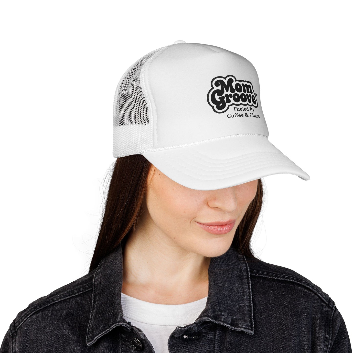Mom Groove™ Mom Hat - Fueled by Coffee & Chaos Trucker Cap