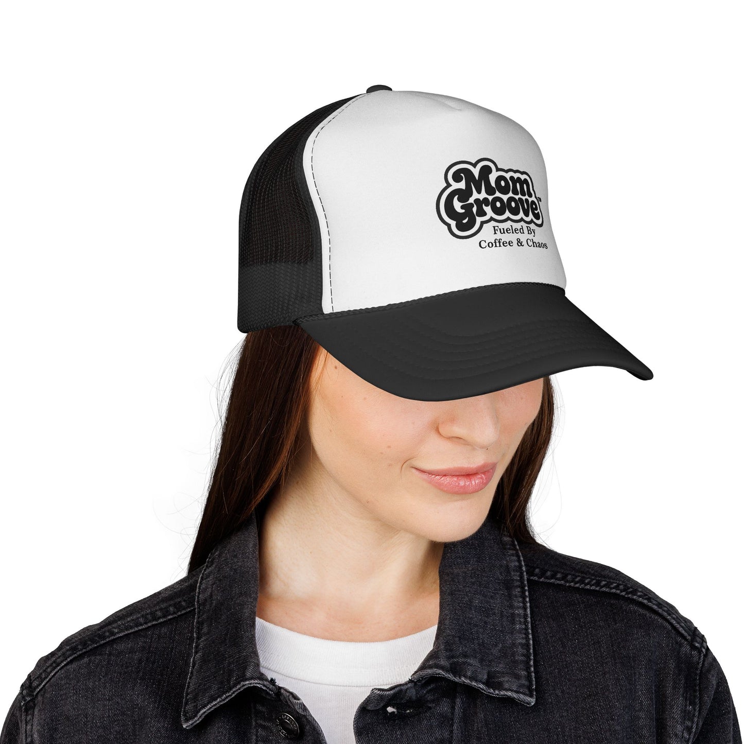 Mom Groove™ Mom Hat - Fueled by Coffee & Chaos Trucker Cap