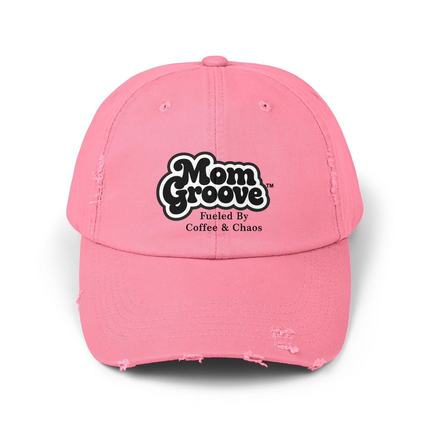 Mom Groove™  — Mom Hat Fueled by Coffee & Chaos Vintage Distressed Cap Trucker hat