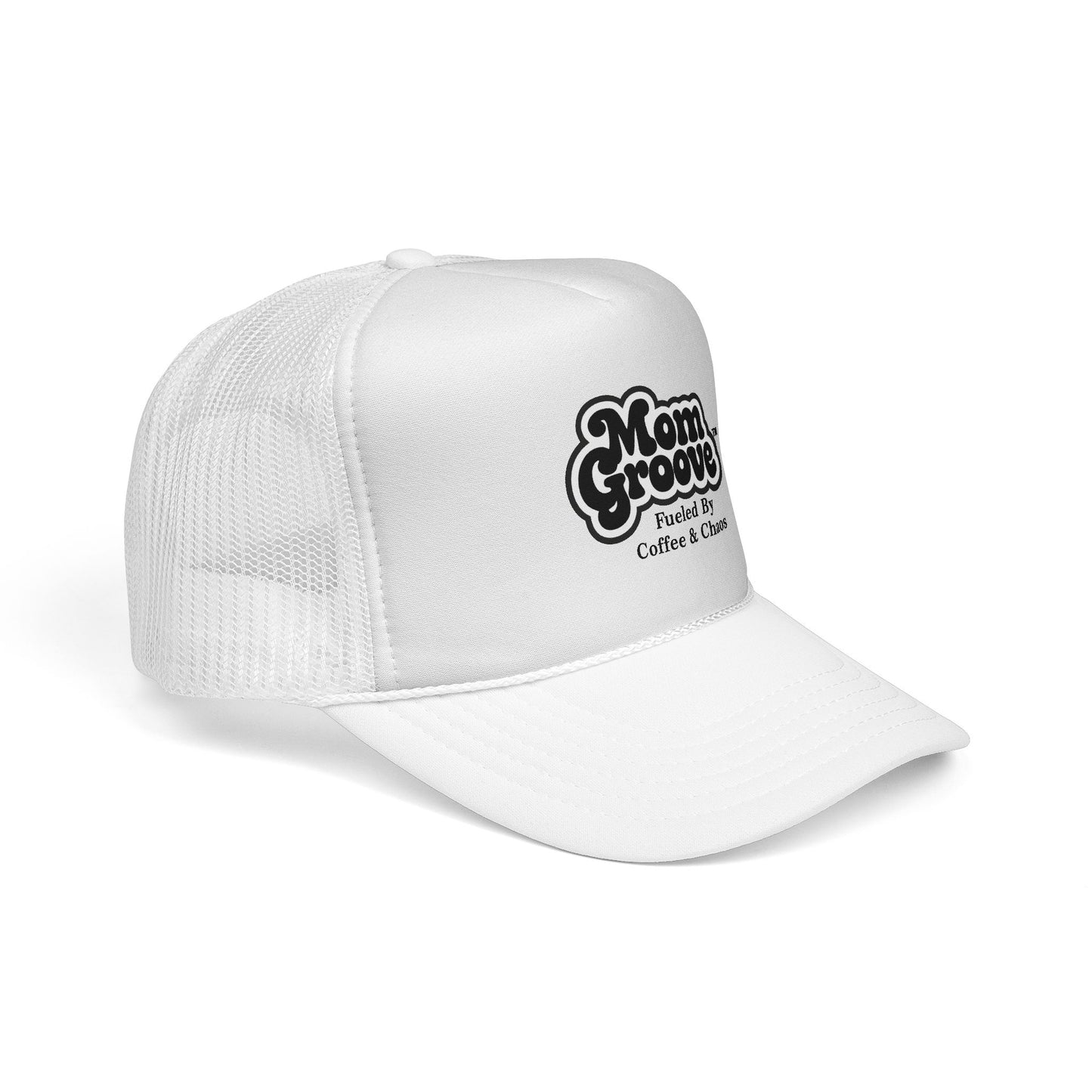 Mom Groove™ Mom Hat - Fueled by Coffee & Chaos Trucker Cap