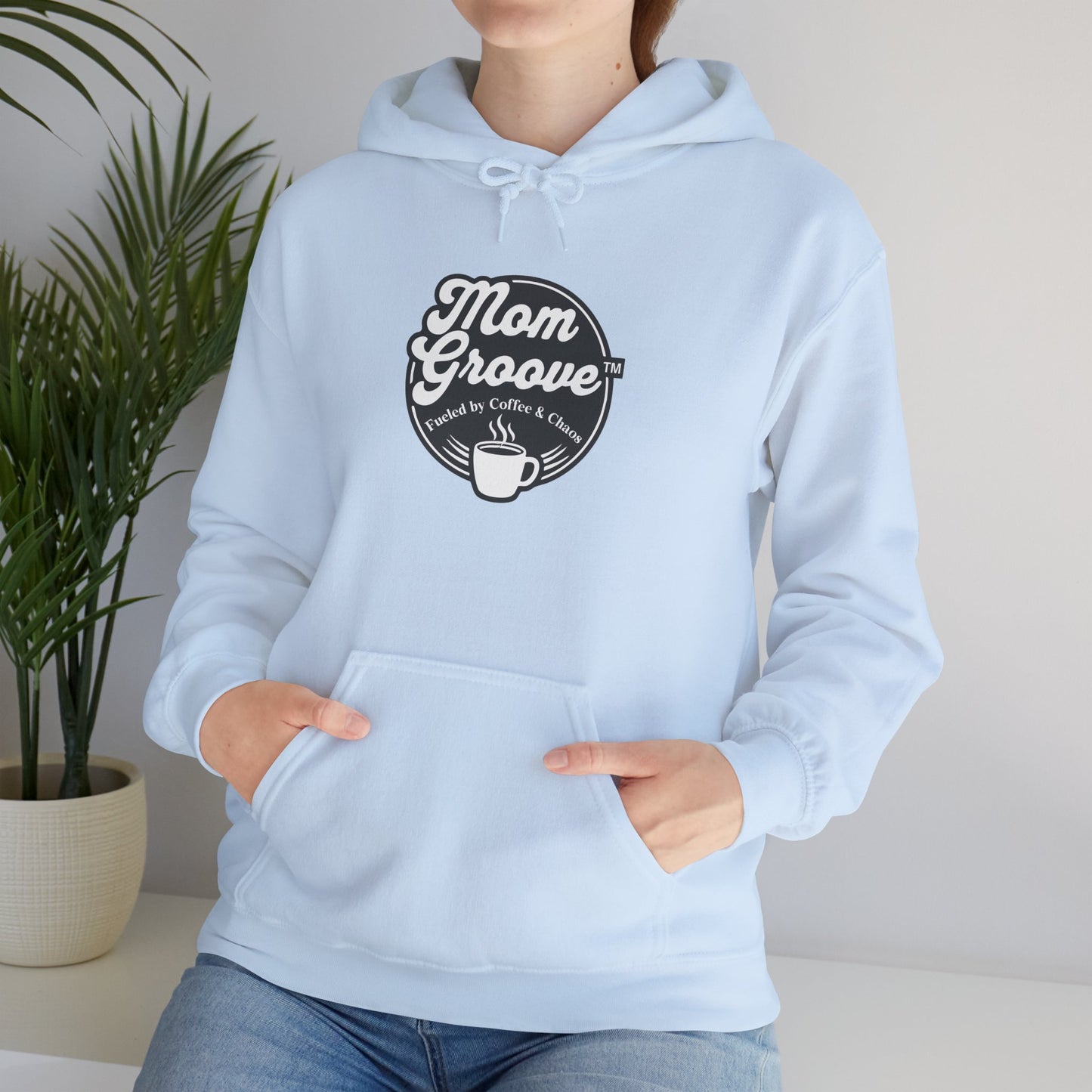 Mom Groove™ Busy Mom Hoodie - Fueled by Coffee & Chaos Sweatshirt
