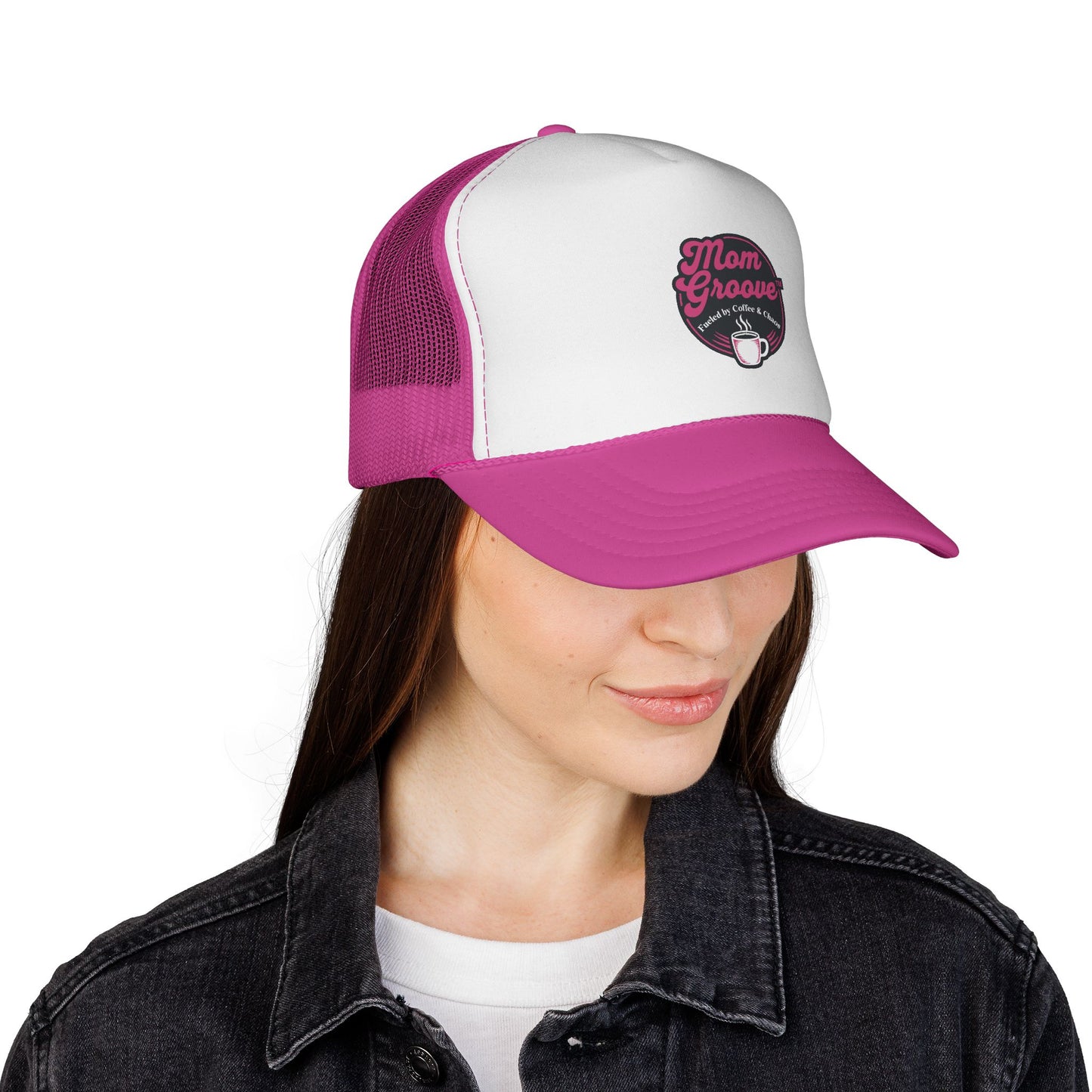 Mom Groove™ Bestseller Mom Hat - Fueled by Coffee & Chaos Trucker Cap