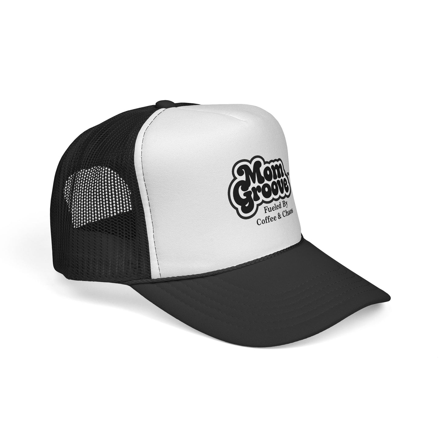 Mom Groove™ Mom Hat - Fueled by Coffee & Chaos Trucker Cap