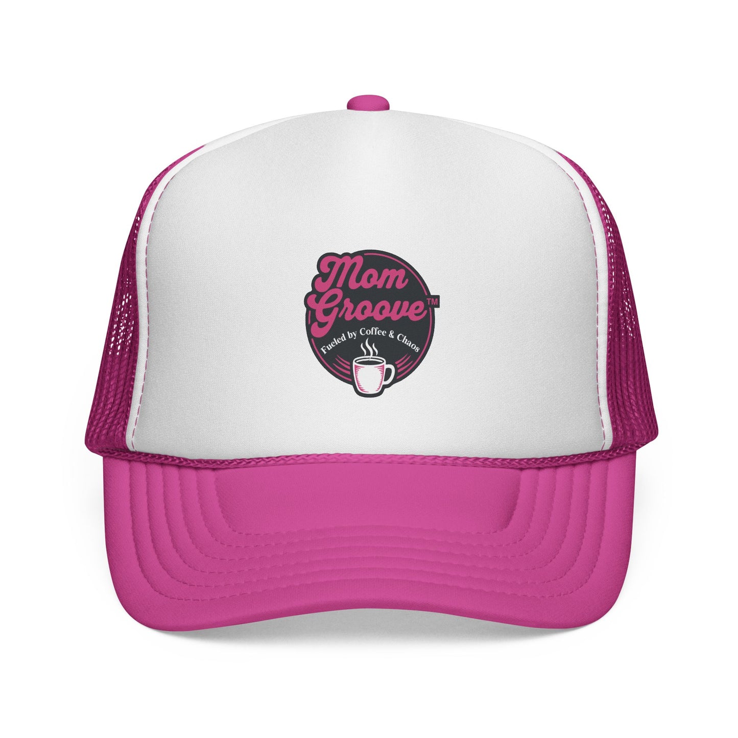 Mom Groove™ Bestseller Mom Hat - Fueled by Coffee & Chaos Trucker Cap