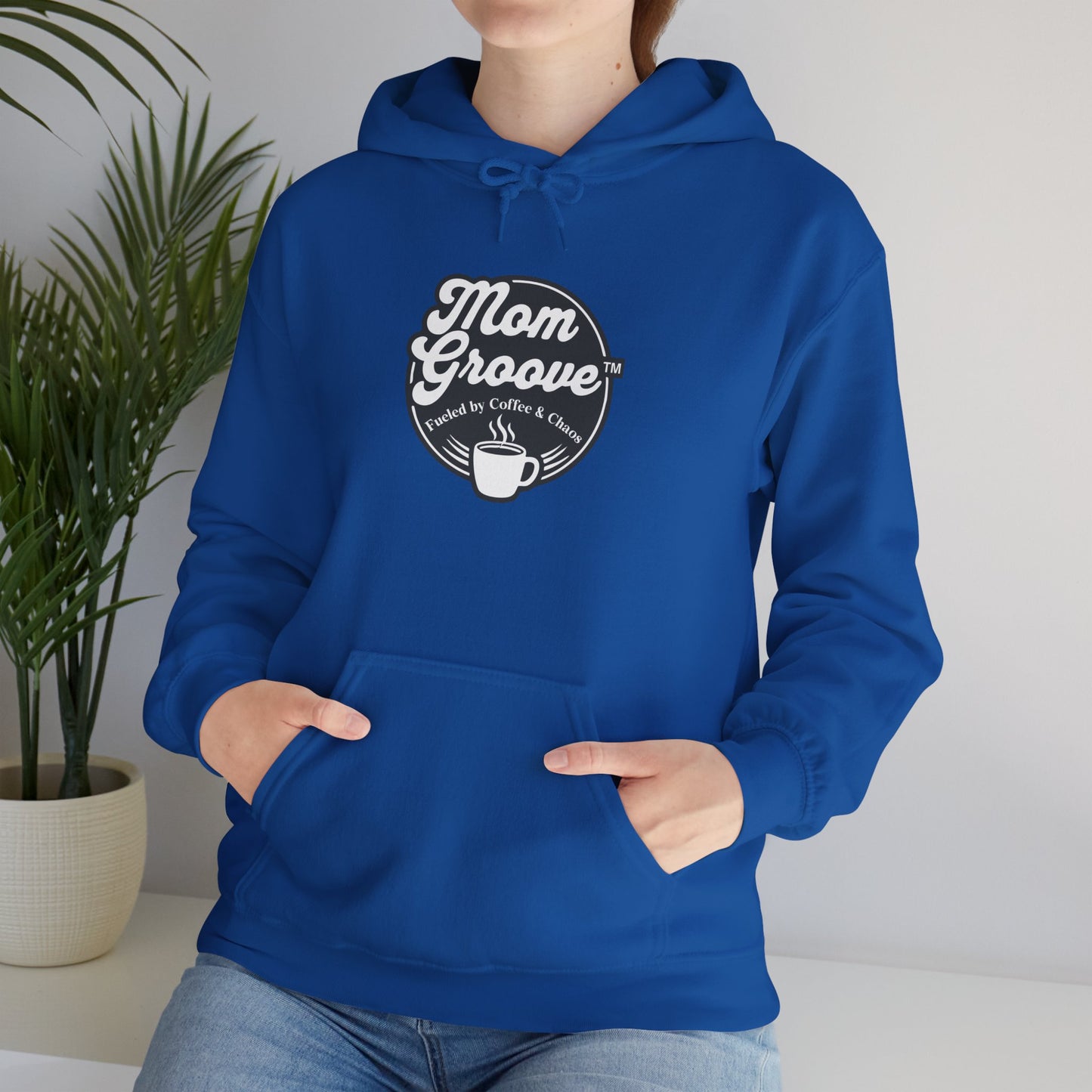Mom Groove™ Busy Mom Hoodie - Fueled by Coffee & Chaos Sweatshirt