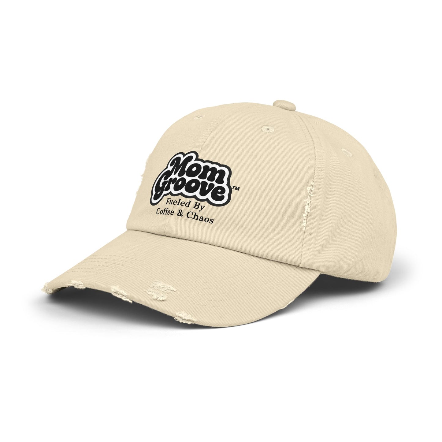 Mom Groove™  — Mom Hat Fueled by Coffee & Chaos Vintage Distressed Cap Trucker hat