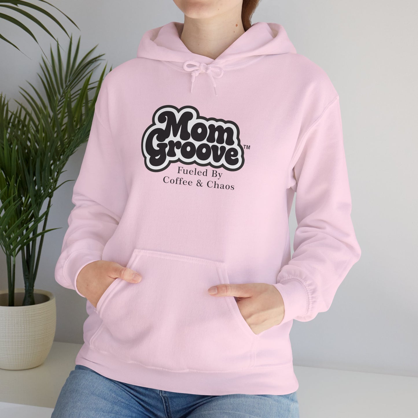 Mom Groove Hoodie - Retro 'Fueled By Coffee & Chaos' Mother's Day Sweatshirt