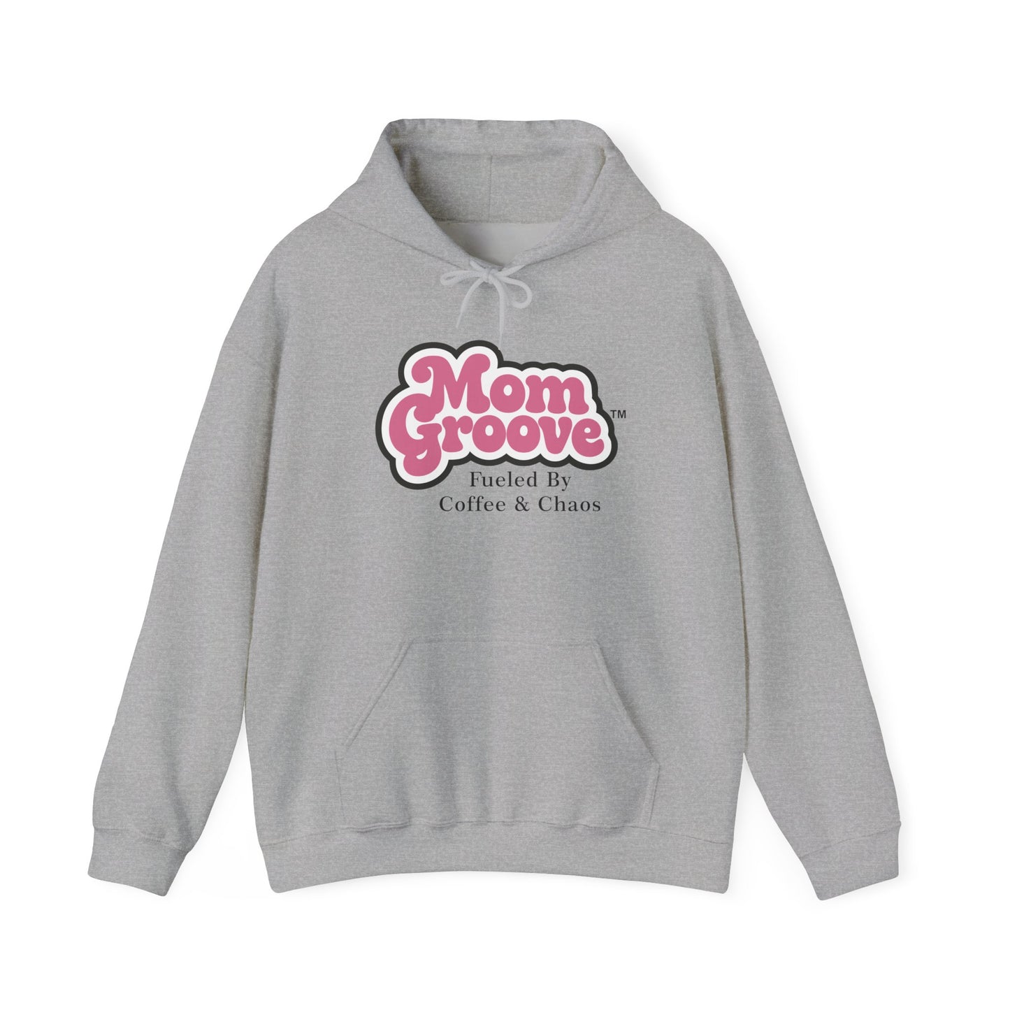 Mom Groove™ Mom Hoodie - Fueled by Coffee & Chaos Cozy Funny Sweatshirt