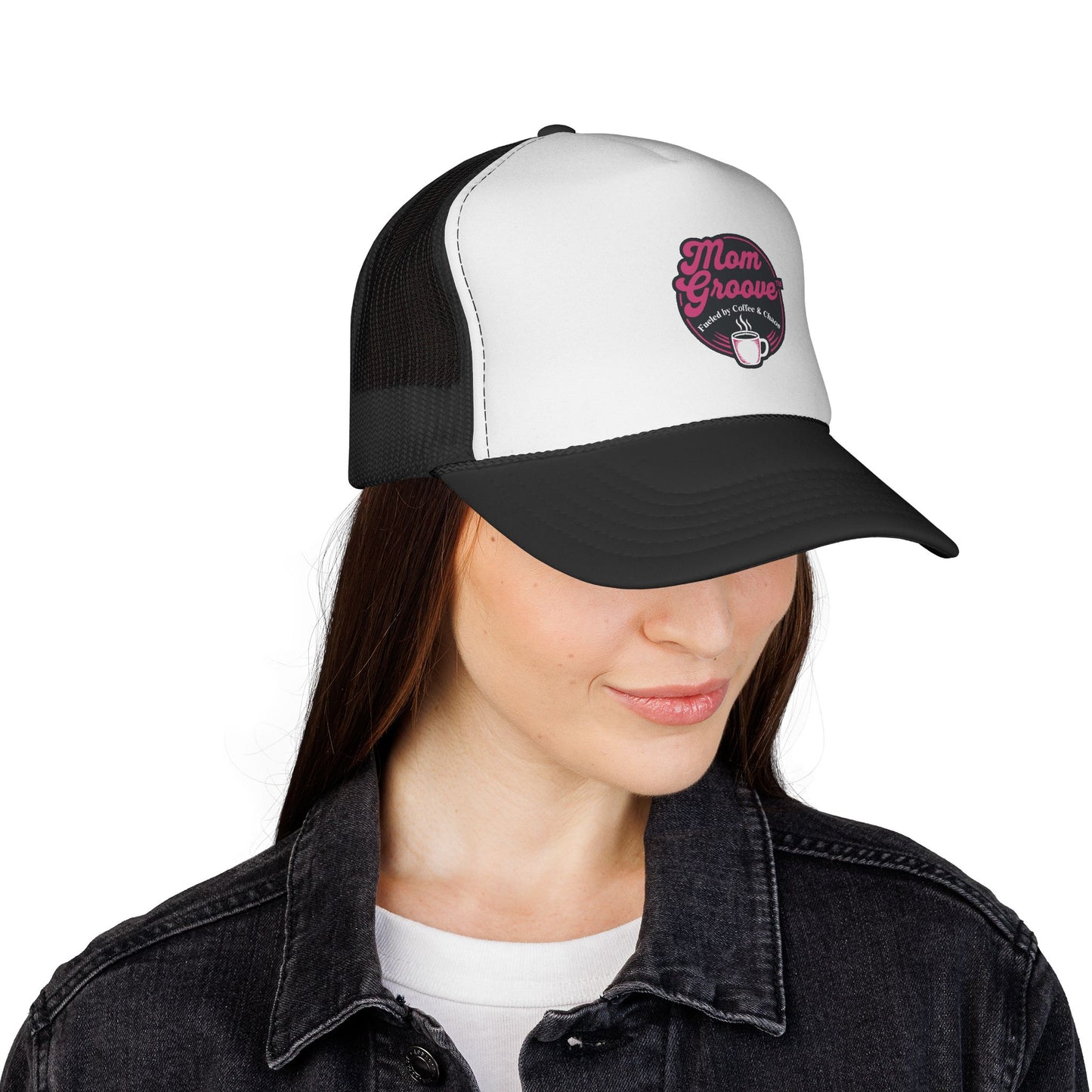 Mom Groove™ Bestseller Mom Hat - Fueled by Coffee & Chaos Trucker Cap