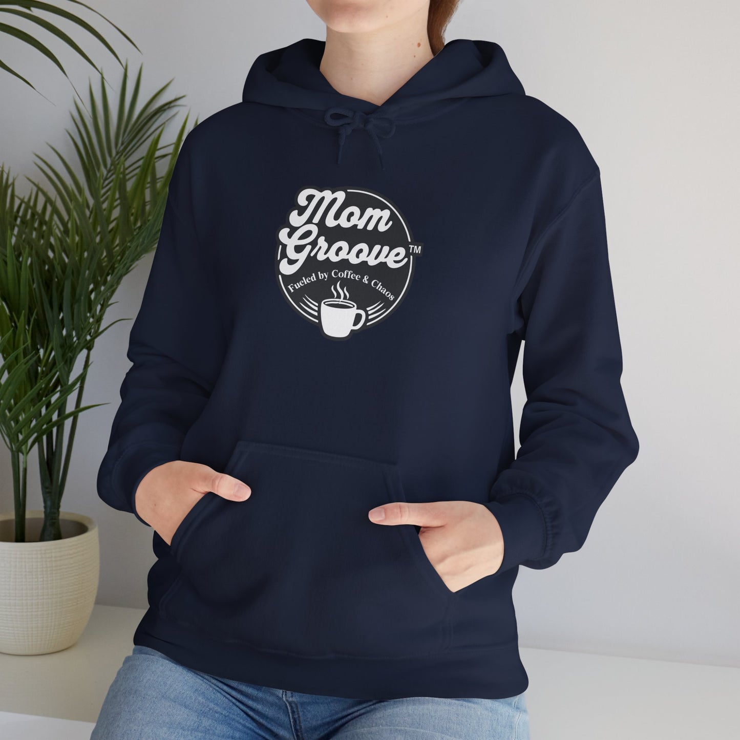 Mom Groove™ Busy Mom Hoodie - Fueled by Coffee & Chaos Sweatshirt