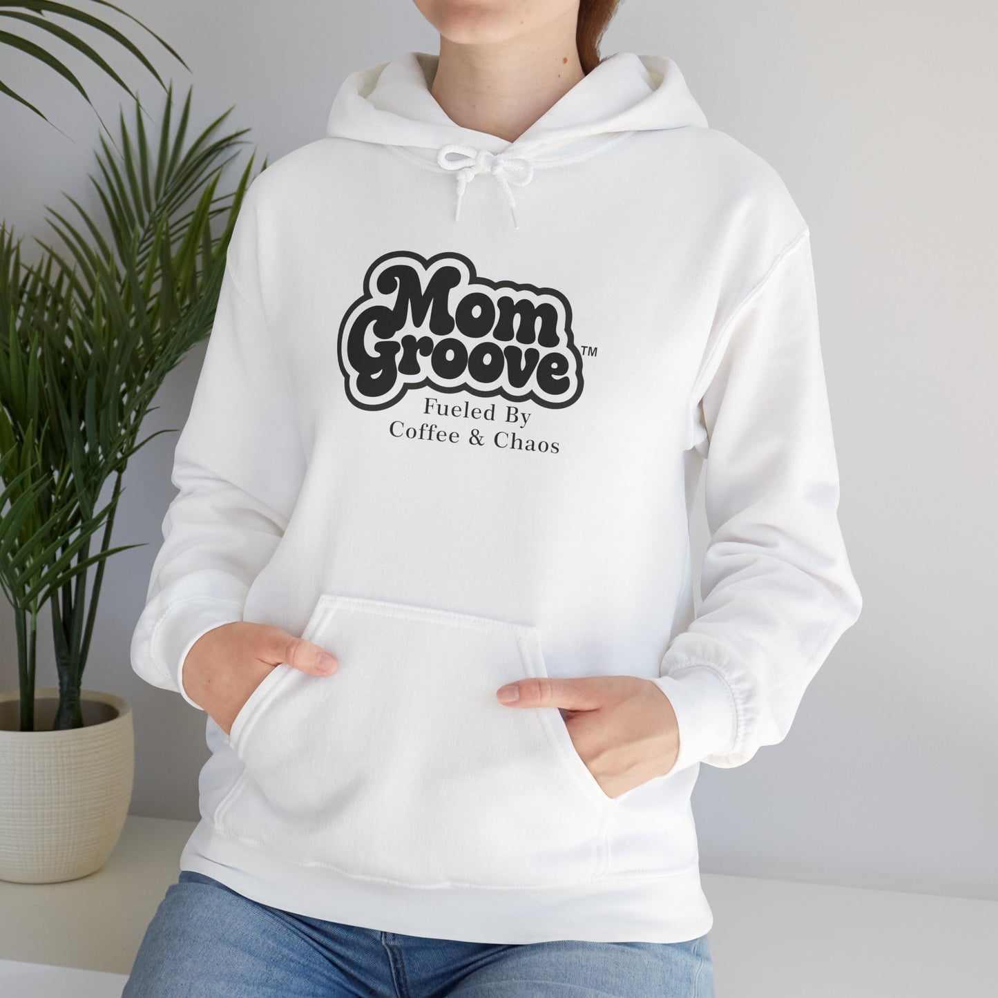 Mom Groove Hoodie - Retro 'Fueled By Coffee & Chaos' Mother's Day Sweatshirt