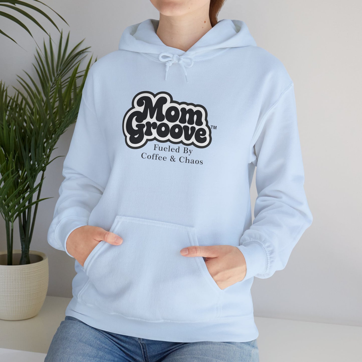 Mom Groove Hoodie - Retro 'Fueled By Coffee & Chaos' Mother's Day Sweatshirt