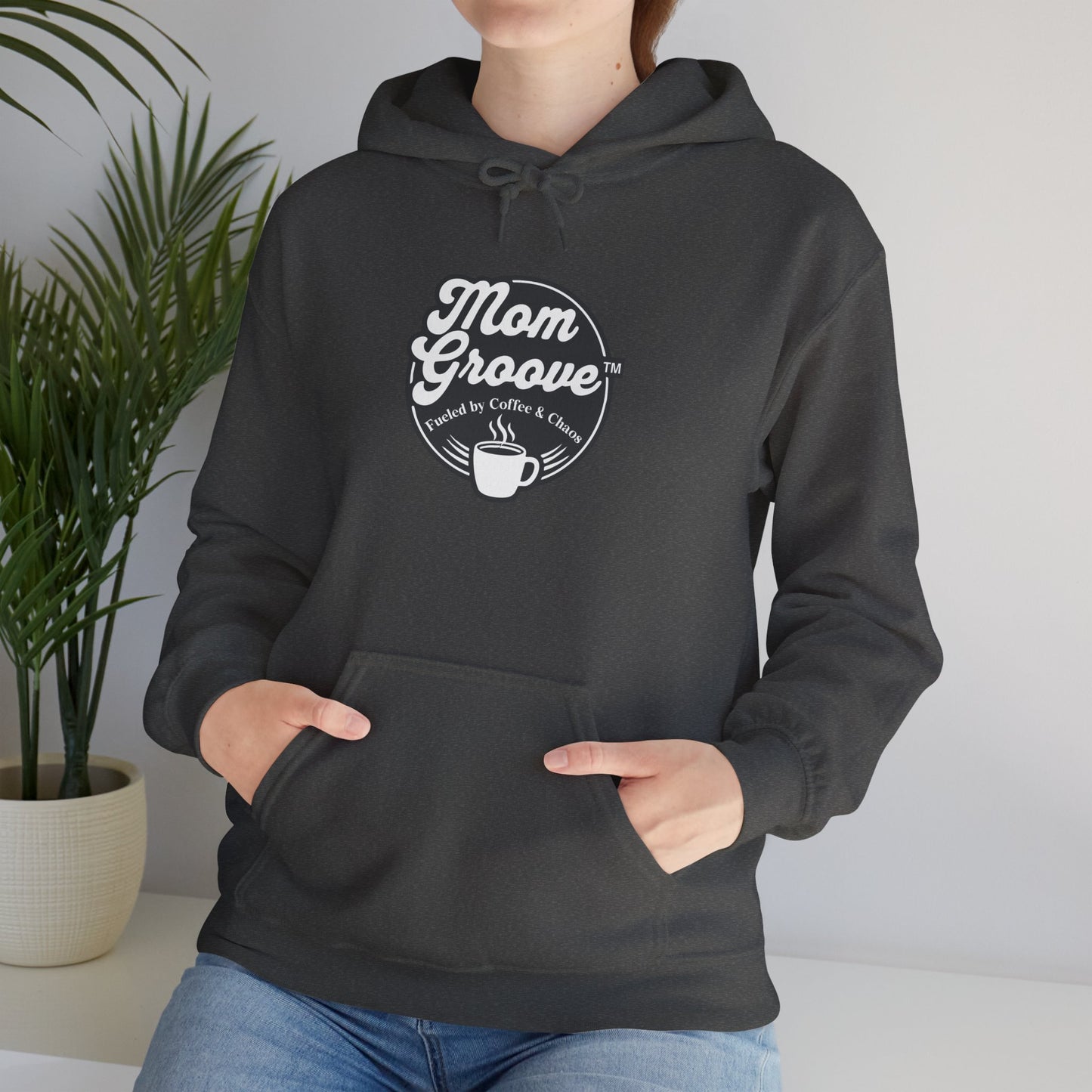 Mom Groove™ Busy Mom Hoodie - Fueled by Coffee & Chaos Sweatshirt