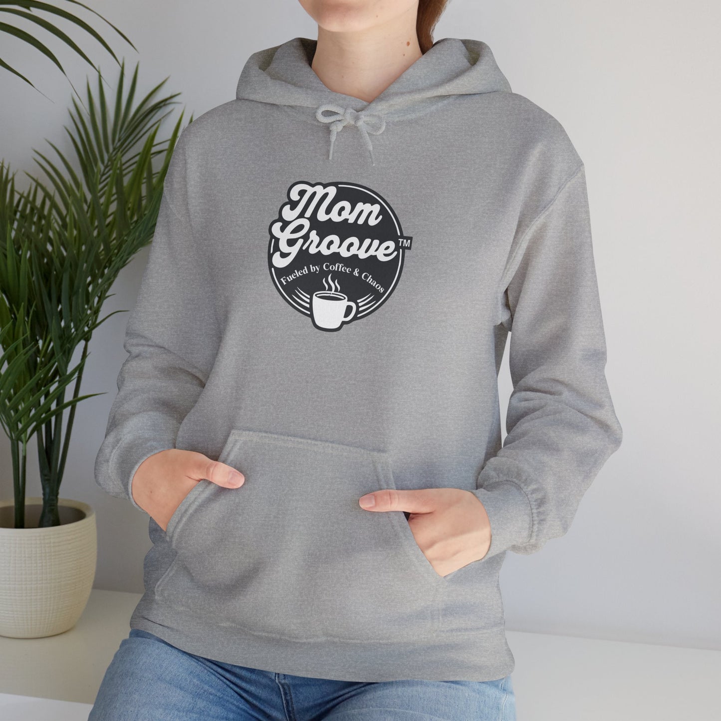 Mom Groove™ Busy Mom Hoodie - Fueled by Coffee & Chaos Sweatshirt