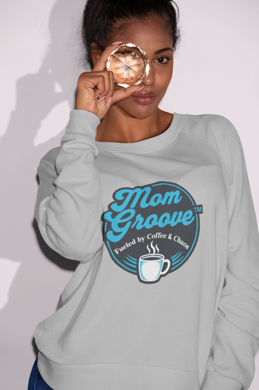 Mom Sweatshirt — Fueled By Coffee & Chaos Mom Crewneck Mom Groove